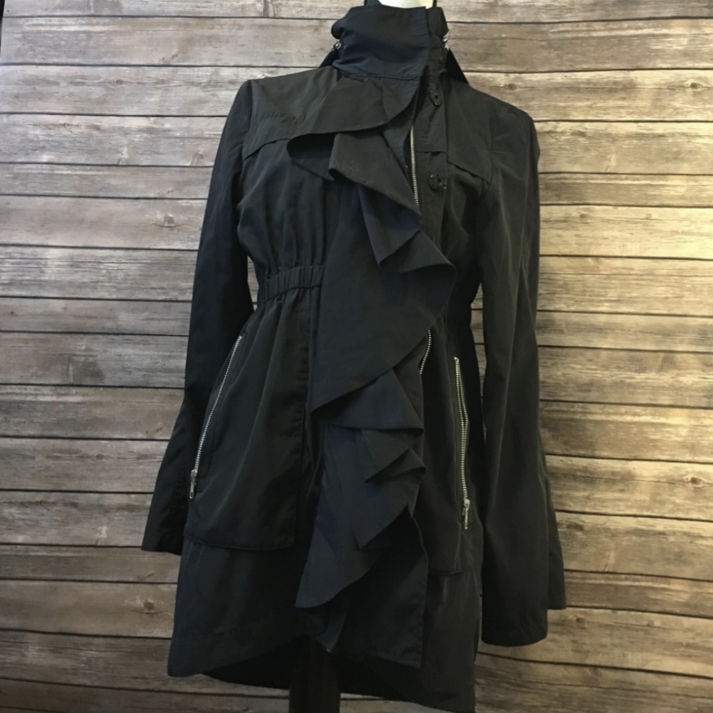 Ali Ro Ruched Ruffle Anorak Jacket - Picture 13 of 13